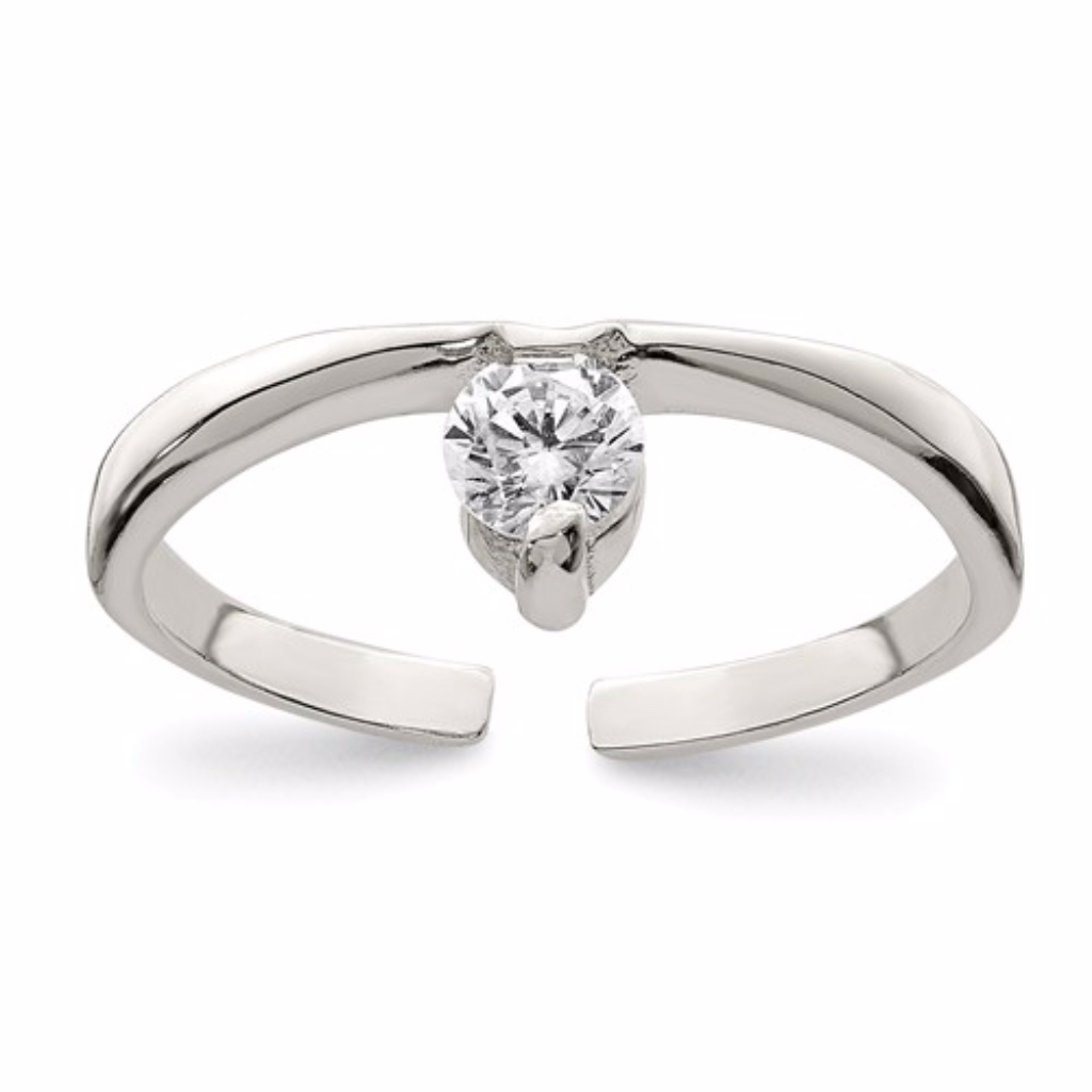 Sterling Silver Cz Toe Ring Sterling Silver Cz Toe Ring